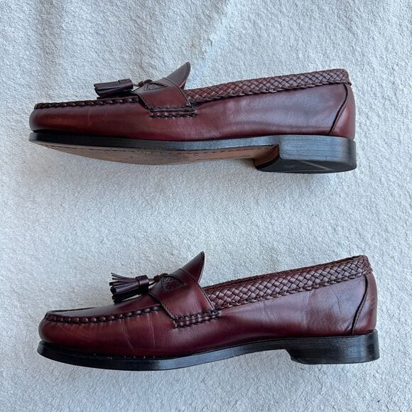 Allen Edmonds "Maxfield"‎ Men's 11 D Maroon Leather Dress Shoe Tassel Loafer - Picture 7 of 11
